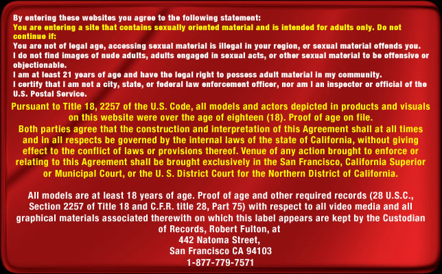 Legal Text for Factory Video Productions' web store Gay Reality Porn for DVD sales and on demand